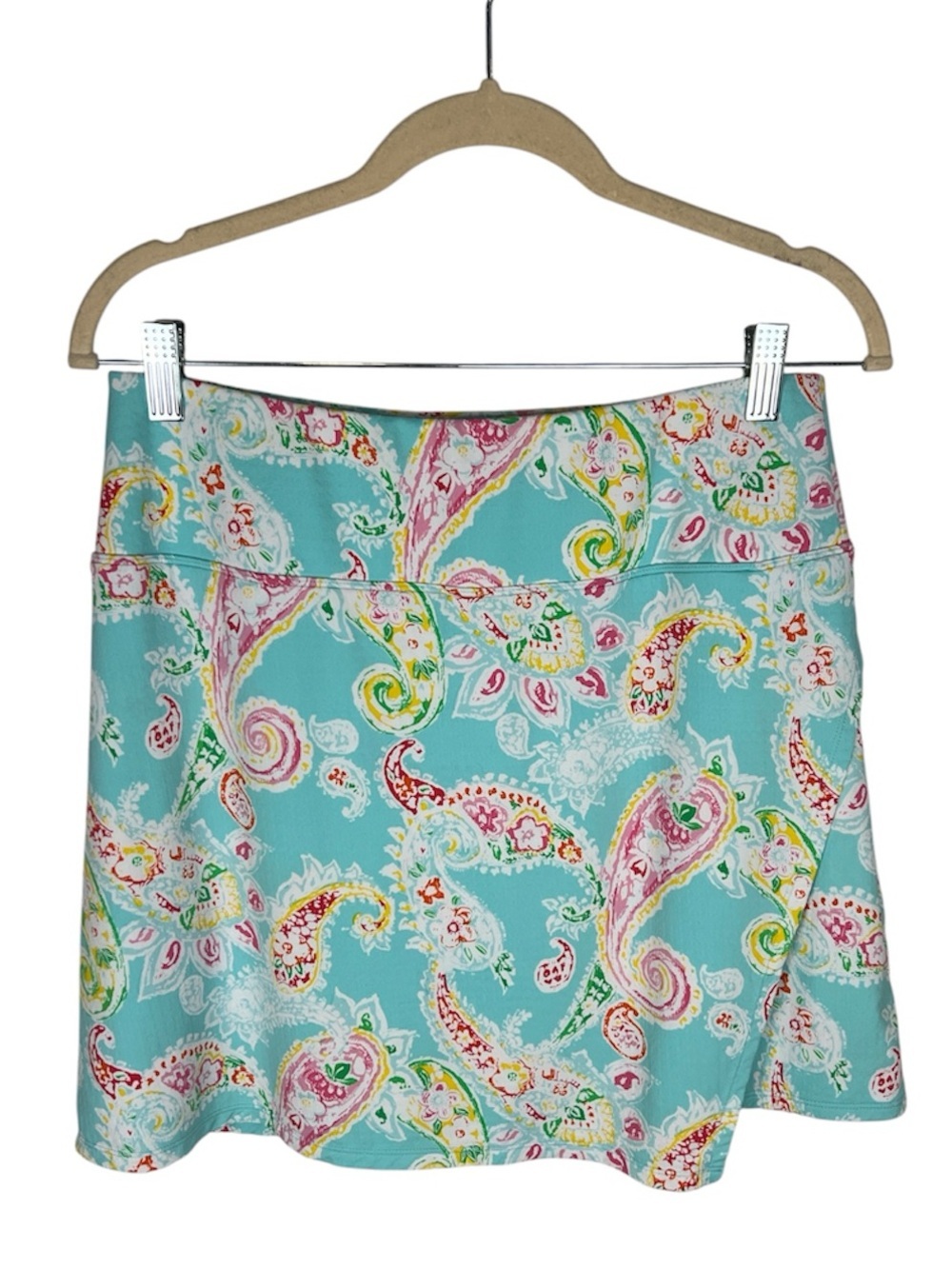 Ibkul aqua floral Sharon faux wrap skort upf 50 Medium